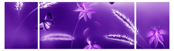 Obraz - Motýlí louka (170x50 cm)