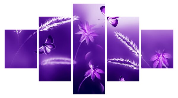 Obraz - Motýlí louka (125x70 cm)