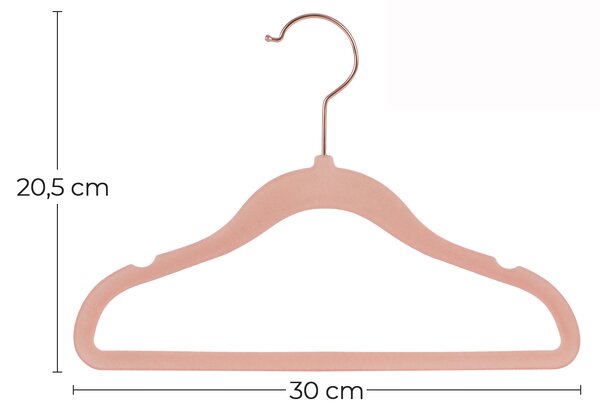 SONGMICS Plastová ramínka 50 ks 30 x 20,5 cm růžová