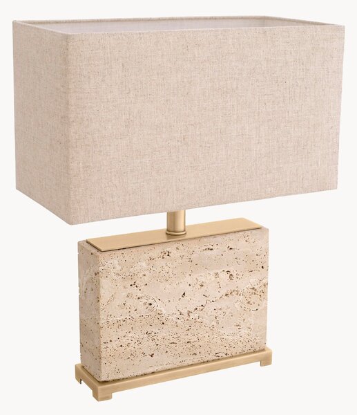 Velká stolní lampa z travertinu Newton