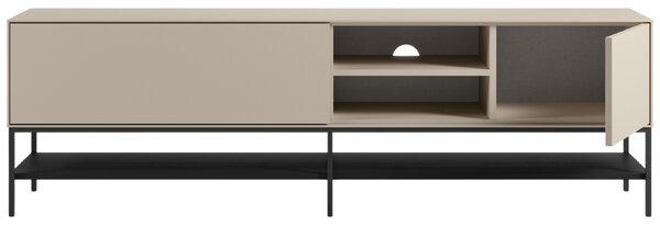 Marckeric Krémově-černý lakovaný TV stolek Amira 180 x 35 cm
