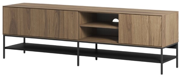 Marckeric Hnědo-černý TV stolek Amira 180 x 35 cm s dubovým dekorem