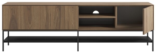 Marckeric Hnědo-černý TV stolek Amira 180 x 35 cm s dubovým dekorem