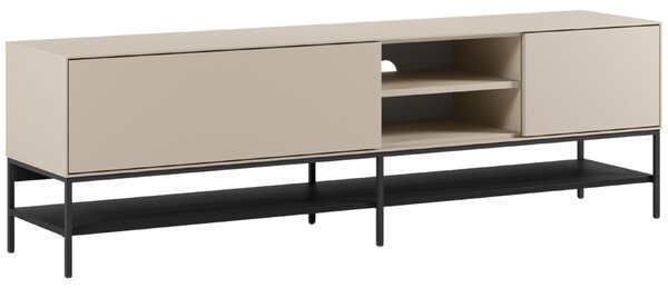 Marckeric Krémově-černý lakovaný TV stolek Amira 180 x 35 cm