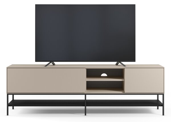 Marckeric Krémově-černý lakovaný TV stolek Amira 180 x 35 cm