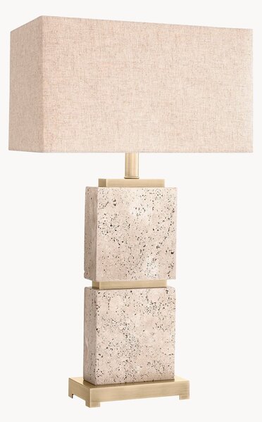 Velká stolní lampa z travertinu Newton