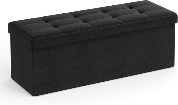 SONGMICS Taburet s úložným prostorem 110 x 38 x 38 cm černá