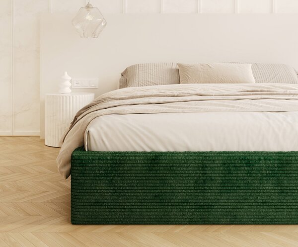 Čalouněná postel ORLANDO 120x200 Zelená Sztruks s úložným prostorem kovový rošt