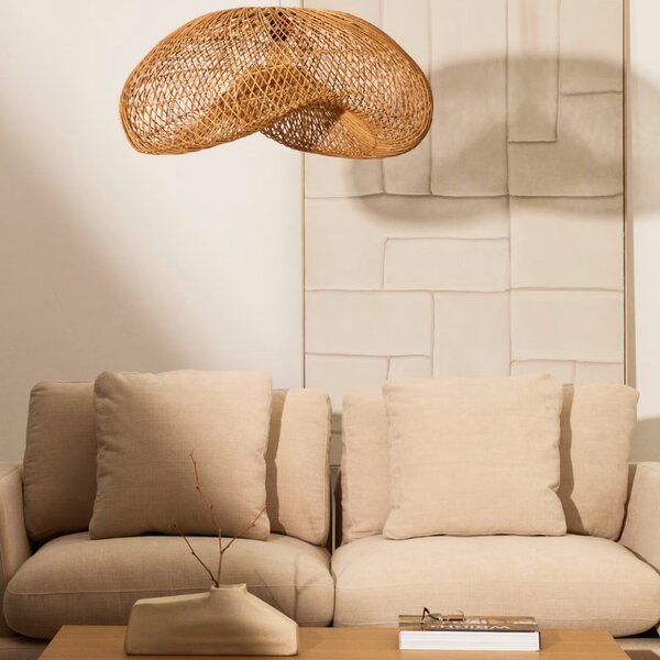 Ratanové závěsné stínidlo Kave Home Isora 80 x 60 cm