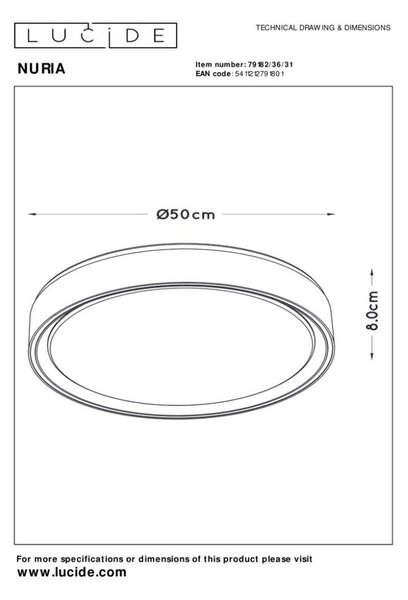 LUCIDE 79182/36/31 NURIA Přisazené stropní svítidlo LED 36W bílá