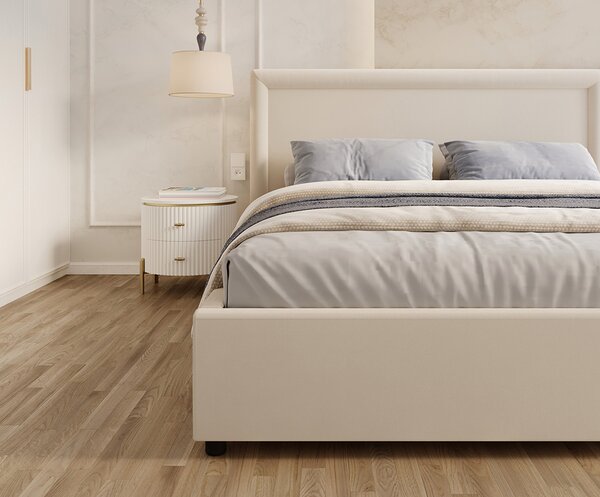Čalouněná postel NOBILE 140x200 Krémová Paris s úložným prostorem kovový rošt