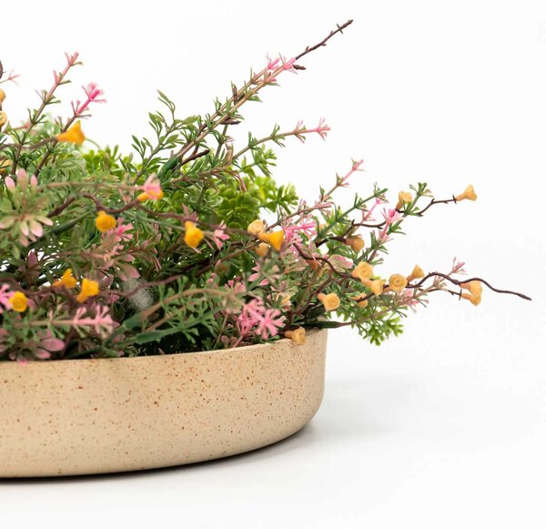 Dekorační miska ORYVEN, sklolaminát, průměr 30 cm, béžová