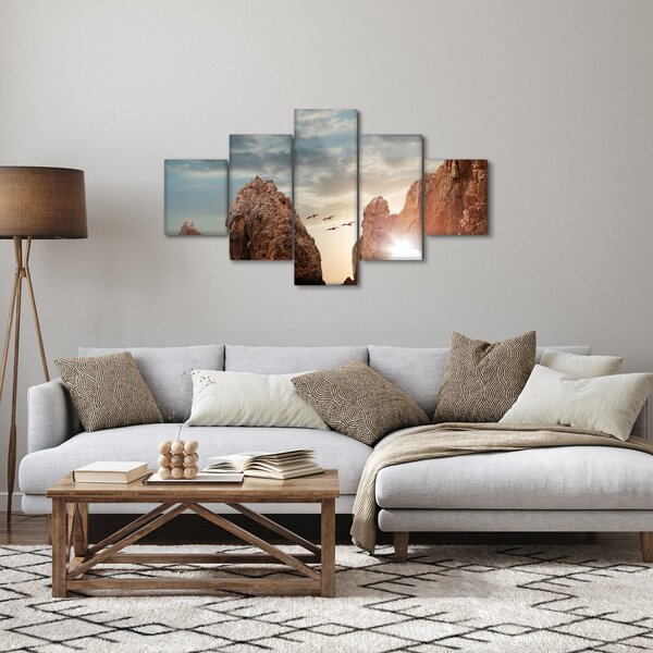 Obraz - Západ slunce nad útesy (125x70 cm)