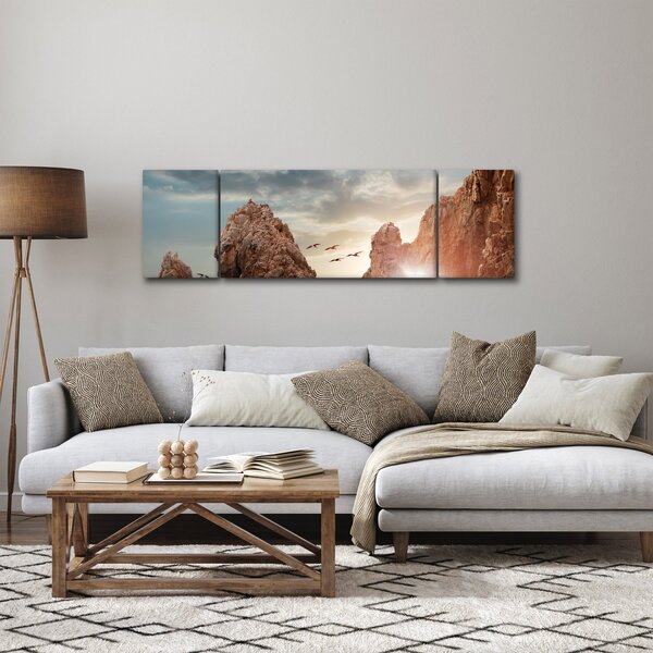 Obraz - Západ slunce nad útesy (170x50 cm)