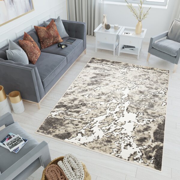 Makro Abra Kusový koberec BREEZE 31012 / 44945 Abstraktní šedý béžový krémový Rozměr: 240x340 cm