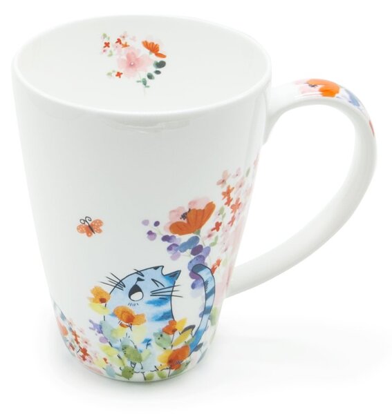 Porcelánový hrnek Tea Logic Fiona, motiv kočky, Fine Bone China, vysoký, 500 ml