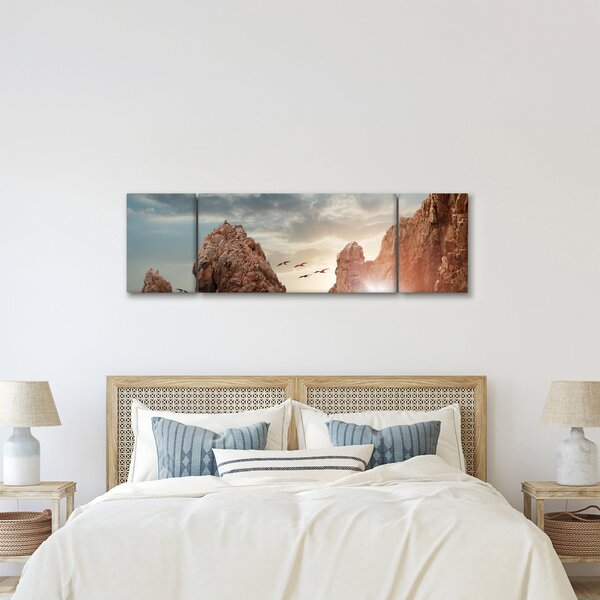Obraz - Západ slunce nad útesy (170x50 cm)