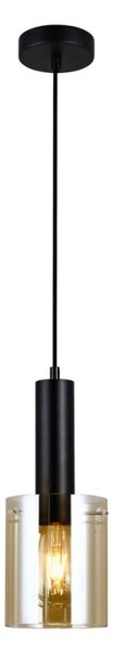 Italux PND-5581-1-BK+AMB závěsné svítidlo Sardo D130mm 1x40W E27 černá, jantarová