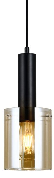 Italux PND-5581-1-BK+AMB závěsné svítidlo Sardo D130mm 1x40W E27 černá, jantarová