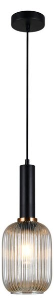 Italux PND-5588-1M-BK+AMB závěsné svítidlo Antiola D150mm 1x40W E27 černá, jantarová