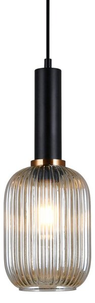 Italux PND-5588-1M-BK+AMB závěsné svítidlo Antiola D150mm 1x40W E27 černá, jantarová