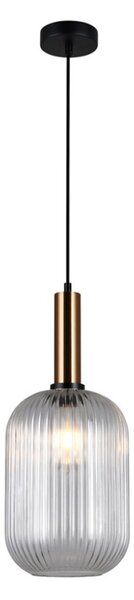 Italux PND-5588-1L-BRO+CL závěsné svítidlo Antiola D200mm 1x40W E27 mosaz, průhledná