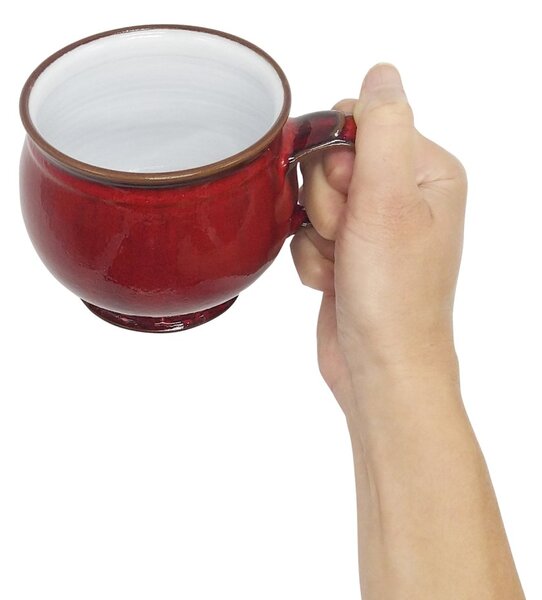 Kameninový hrnek Hamerník Červený, červený, ruční práce, české řemeslo, 450 ml