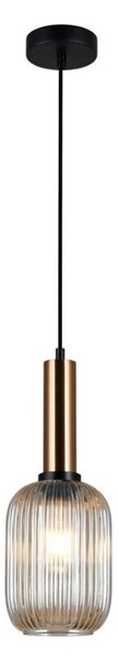 Italux PND-5588-1M-BRO+AMB závěsné svítidlo Antiola D150mm 1x40W E27 mosaz, jantarová