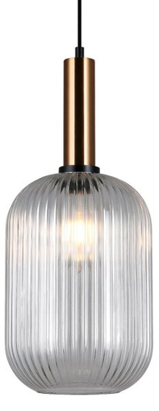 Italux PND-5588-1L-BRO+CL závěsné svítidlo Antiola D200mm 1x40W E27 mosaz, průhledná