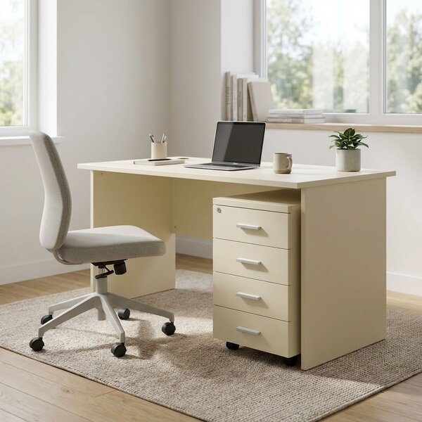 Sestava kancelářského nábytku SimpleOffice 1, 140 cm, bříza