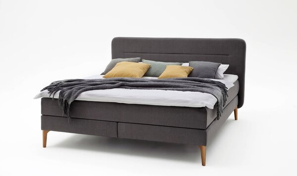 Tmavě šedá čalouněná dvoulůžková postel s matrací Meise Möbel Massello, 160 x 200 cm