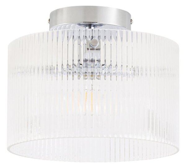 Stropní lampa Lucande, Meritt, stmívatelné, Transparentní, Obývací pokoj, Sklo, Moderní
