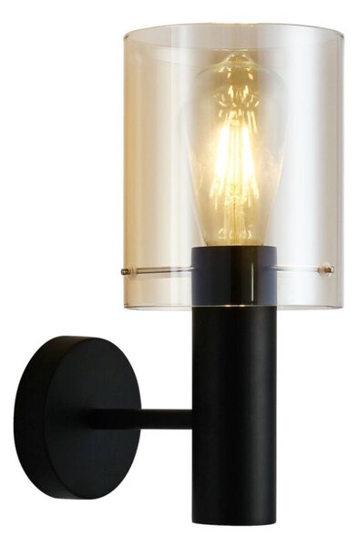 Italux WL-5581-1A-BK+AM nástěnné svítidlo Sardo 1x40W E27 černá, jantarová