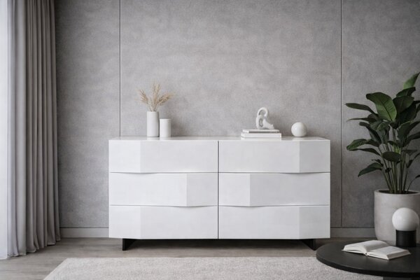 Bílá komoda Marco Barotti Linea Diamond 120 x 45 cm