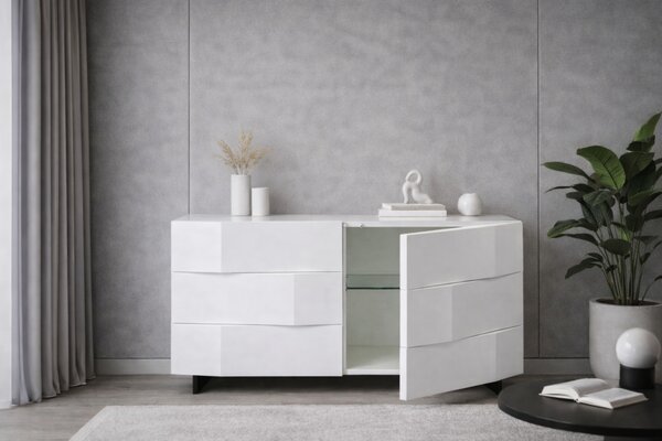 Bílá komoda Marco Barotti Linea Diamond 120 x 45 cm