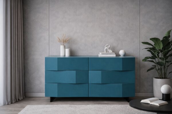 Petrolejově modrá komoda Marco Barotti Linea Diamond 120 x 45 cm