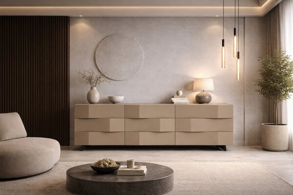 Kávově hnědá komoda Marco Barotti Linea Diamond 180 x 45 cm