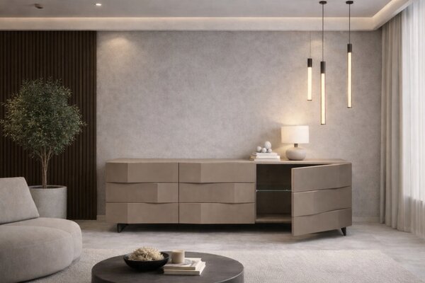 Kávově hnědá komoda Marco Barotti Linea Diamond 180 x 45 cm