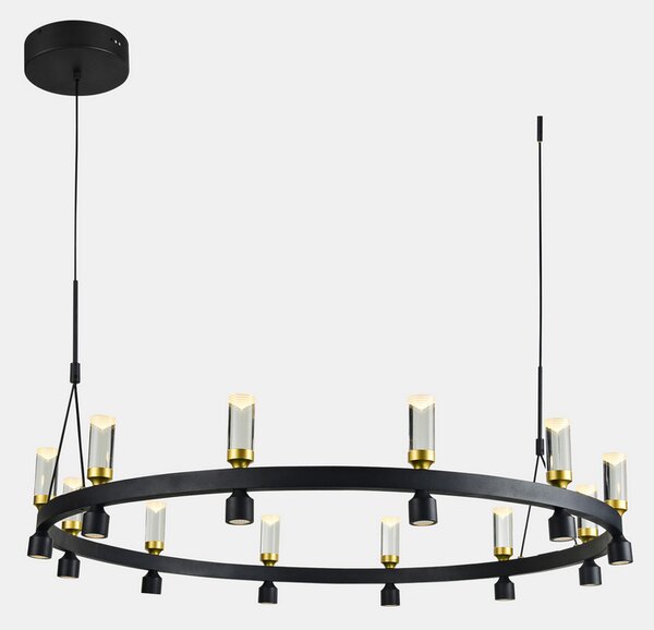 ITALUX PND-83812-24 Almelo závěsné svítidlo LED D1018mm 50,4W/3103lm 3000K černá, zlatá