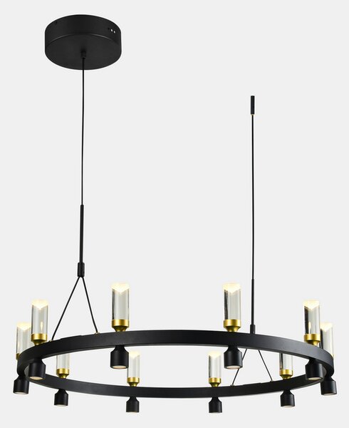ITALUX PND-83812-20 Almelo závěsné svítidlo LED D818mm 49W/2920lm 3000K černá, zlatá