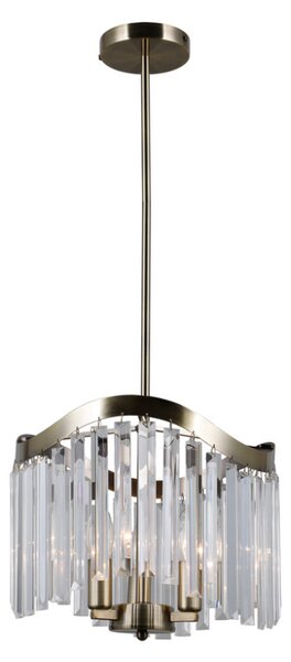 ITALUX PND-44544-3 Sabriga křišťálové závěsné svítidlo 3xE14 D330mm starožitná mosaz