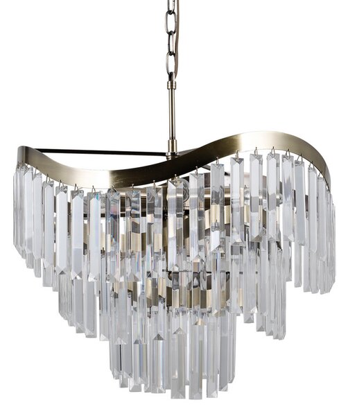 ITALUX PND-44544-8 Sabriga křišťálové závěsné svítidlo 8xE14 D480mm starožitná mosaz