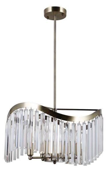 ITALUX PND-44544-6 Sabriga křišťálové závěsné svítidlo 6xE14 D480mm starožitná mosaz