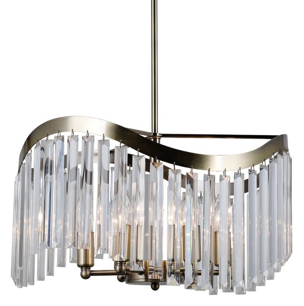 ITALUX PND-44544-6 Sabriga křišťálové závěsné svítidlo 6xE14 D480mm starožitná mosaz