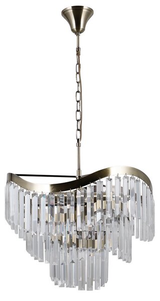 ITALUX PND-44544-8 Sabriga křišťálové závěsné svítidlo 8xE14 D480mm starožitná mosaz