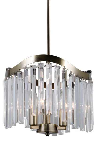 ITALUX PND-44544-3 Sabriga křišťálové závěsné svítidlo 3xE14 D330mm starožitná mosaz