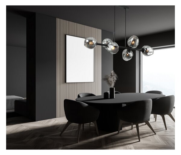 ITALUX PND-30843-6 BK+SG Borgo závěsné svítidlo 6xE27 černá, kouřová
