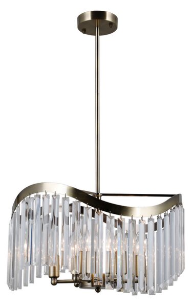 ITALUX PND-44544-6 Sabriga křišťálové závěsné svítidlo 6xE14 D480mm starožitná mosaz