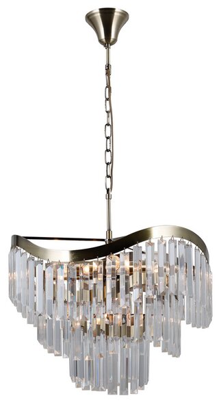 ITALUX PND-44544-8 Sabriga křišťálové závěsné svítidlo 8xE14 D480mm starožitná mosaz