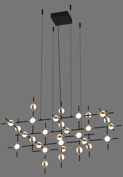 ITALUX MD18001067-30A BG Provenza závěsné svítidlo LED 72W/4800lm 3000K černá, zlatá